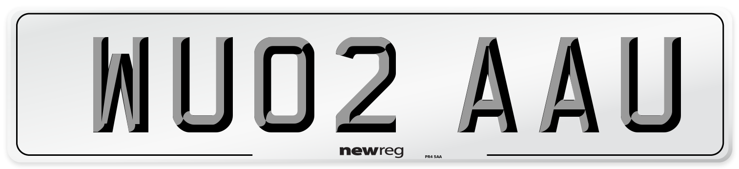 WU02 AAU Number Plate from New Reg